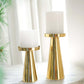 Metal Hammered Candle Holder Set of 2 - Gold - Behoma