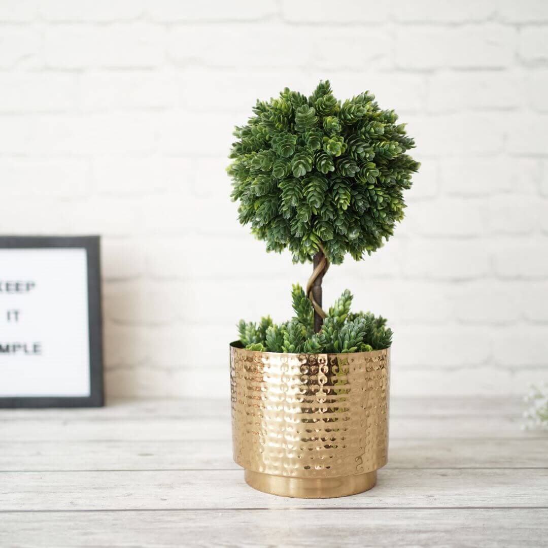 Metal Hammered Indoor Planter - Behoma