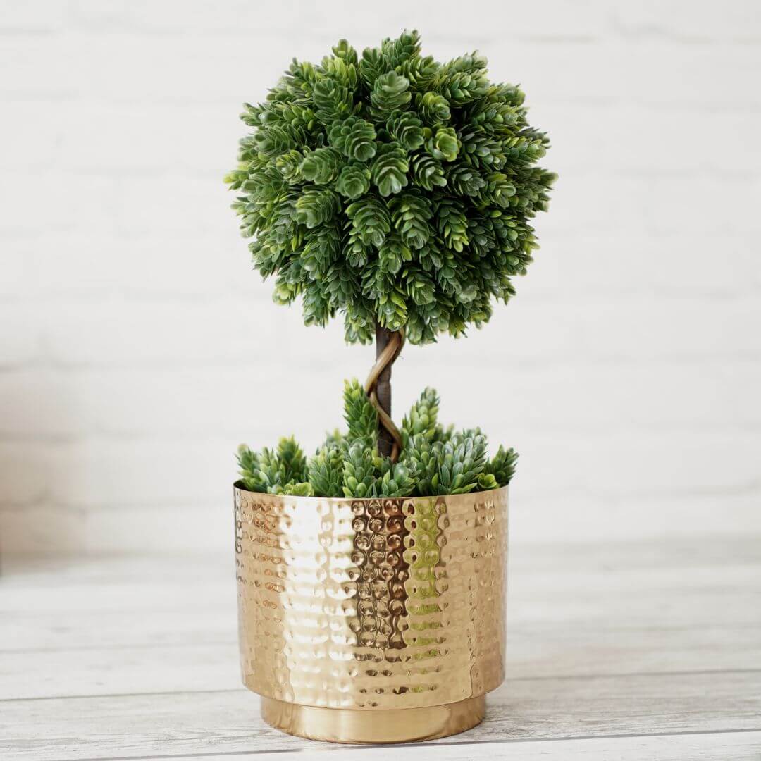 Metal Hammered Indoor Planter - Behoma