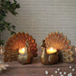 Metal Pair of Swans Candle Holders, (with candles) - Behoma