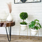 White Metal Planter with Round Gold Stand