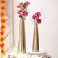 Metal Slim Cone Flower Vase, Gold, Set - 8.1'' & 10.6'' - Behoma