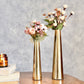 Metal Slim Cone Flower Vase, Gold, Set - 8.1'' & 10.6'' - Behoma