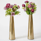 Metal Slim Cone Flower Vase, Gold, Set - 8.1'' & 10.6'' - Behoma