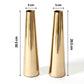 Metal Slim Cone Flower Vase, Gold, Set of 2 - 8.07'' - Behoma