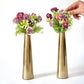 Metal Slim Cone Flower Vase, Gold, Set of 2 - 8.07'' - Behoma