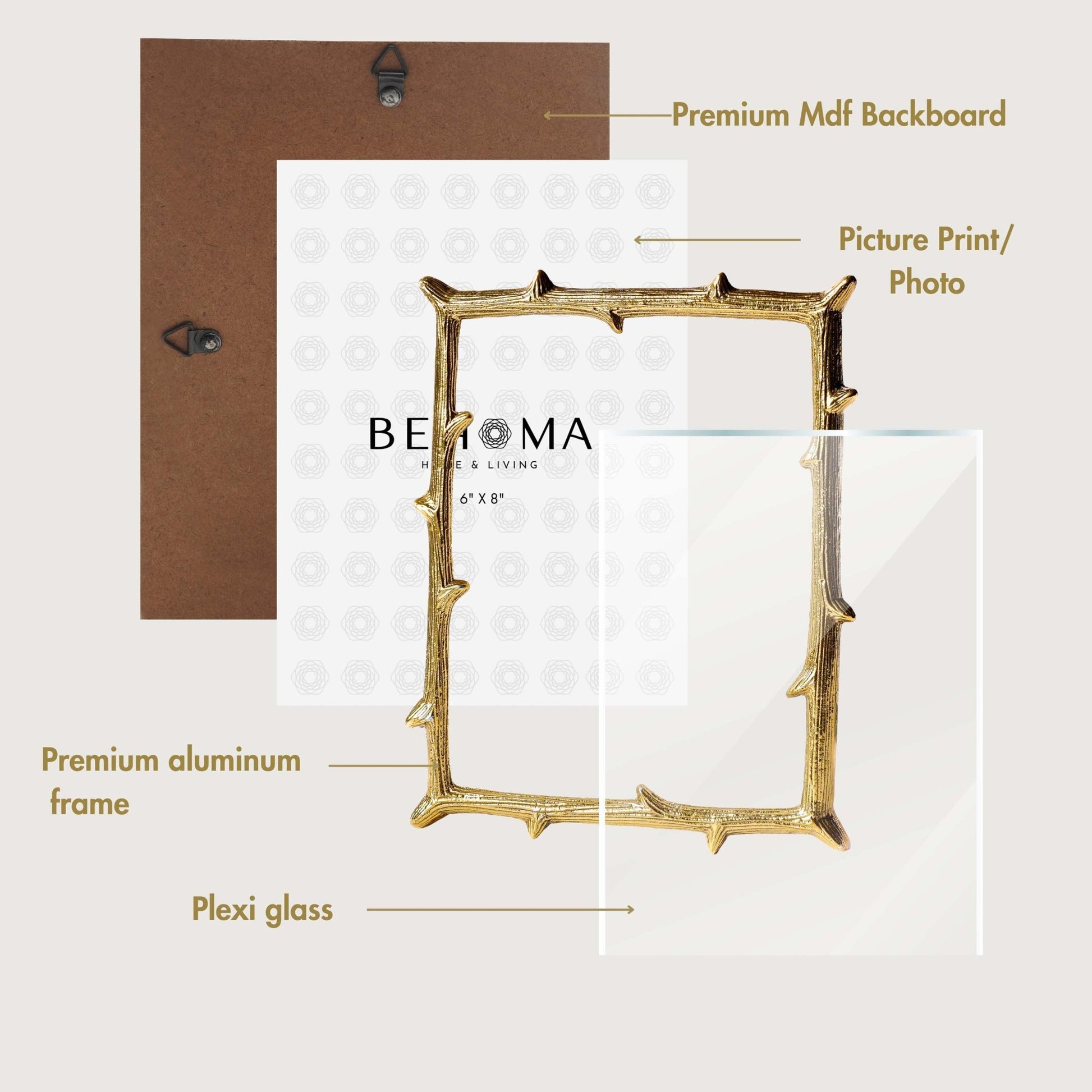 Metal Twig Frame, Gold - (4x6) - Behoma