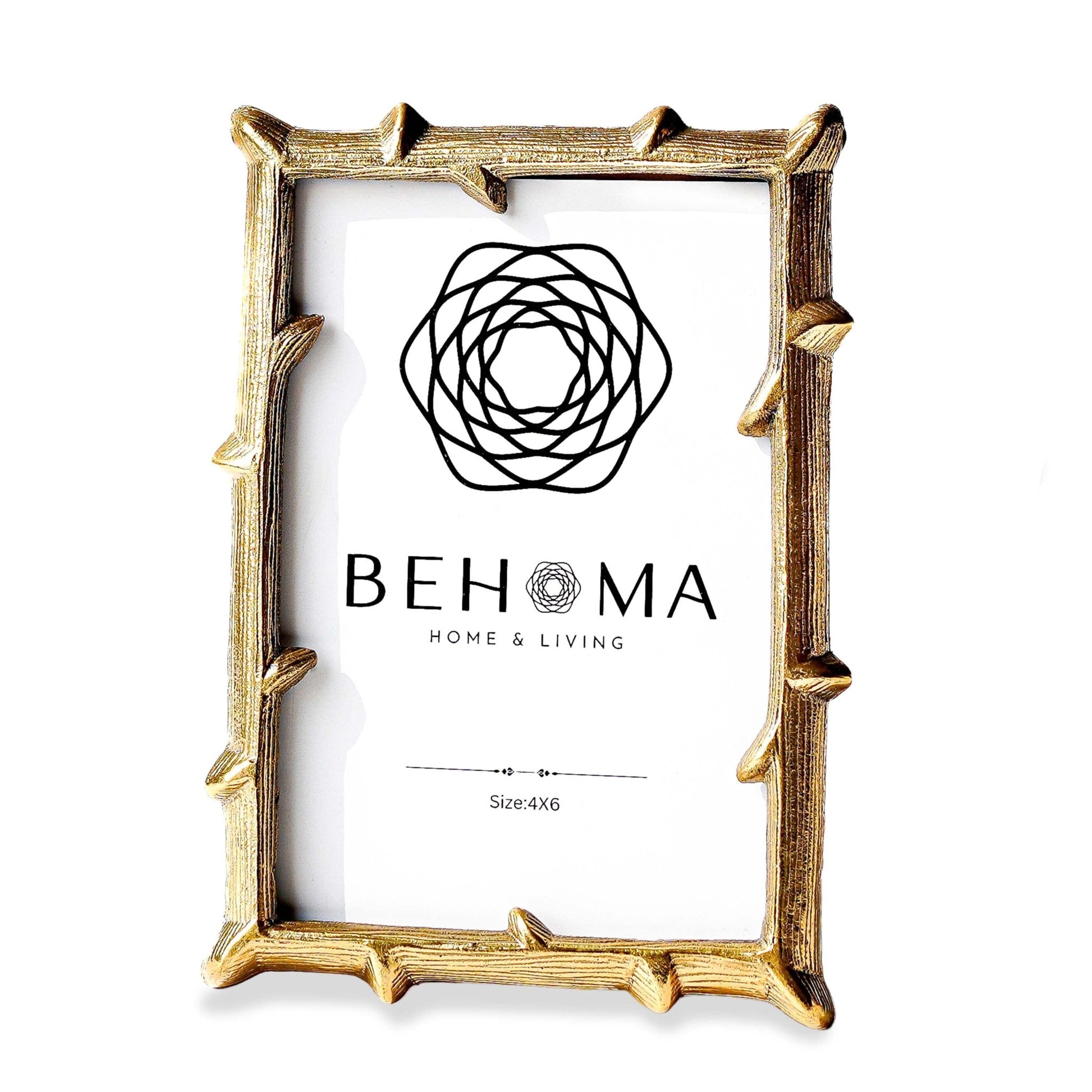 Metal Twig Frame, Gold - Set of 2 (8x6 & 6x4) - Behoma