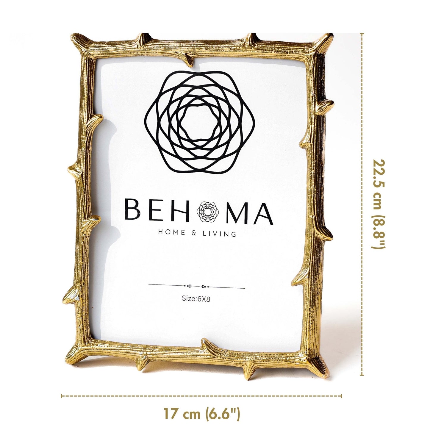 Metal Twig Frame, Gold - Set of 2 (8x6 & 6x4) - Behoma