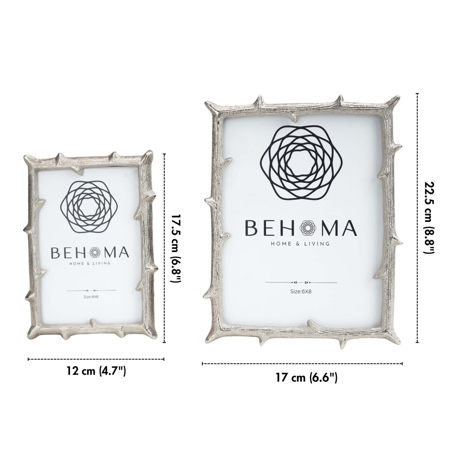 Metal Twig Frame, Silver - (4x6) - Behoma