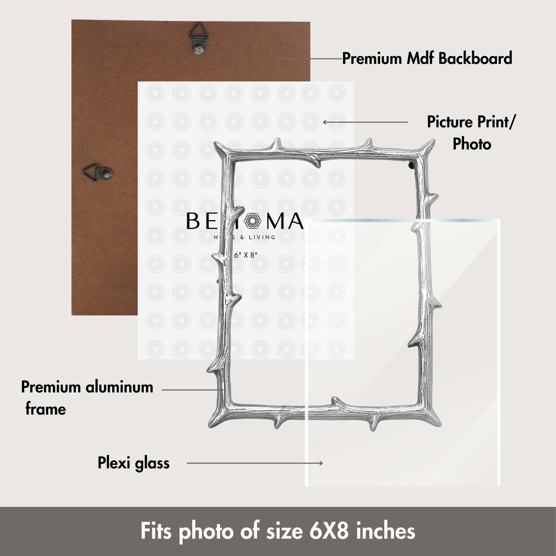 Metal Twig Frame, Silver - (4x6) - Behoma