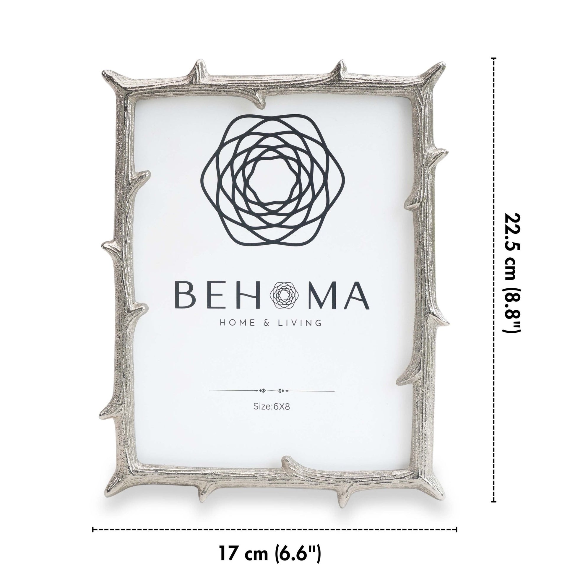 Metal Twig Frame, Silver - Set of 2 (6x8 & 4x6) - Behoma