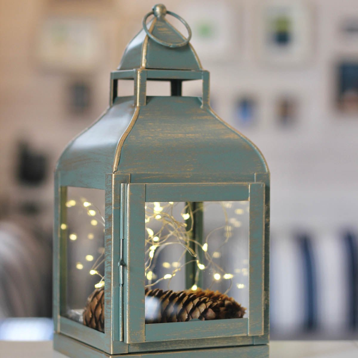 Miami Lantern, Rustic Dusk Green - 11.4''X 5.3'' - Behoma