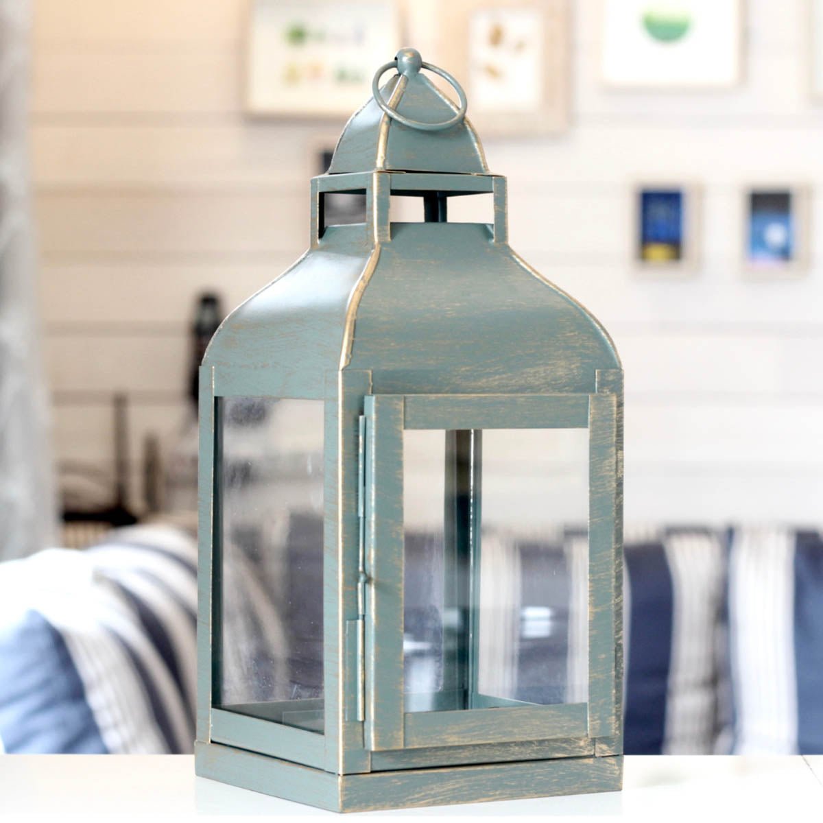 Miami Lantern, Rustic Dusk Green - 11.4''X 5.3'' - Behoma