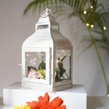 Miami Lantern, Rustic White - 10.8''X 5.3'' - Behoma