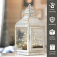 Miami Lantern, Rustic White - Set - 11.4'' & 10.8'' - Behoma