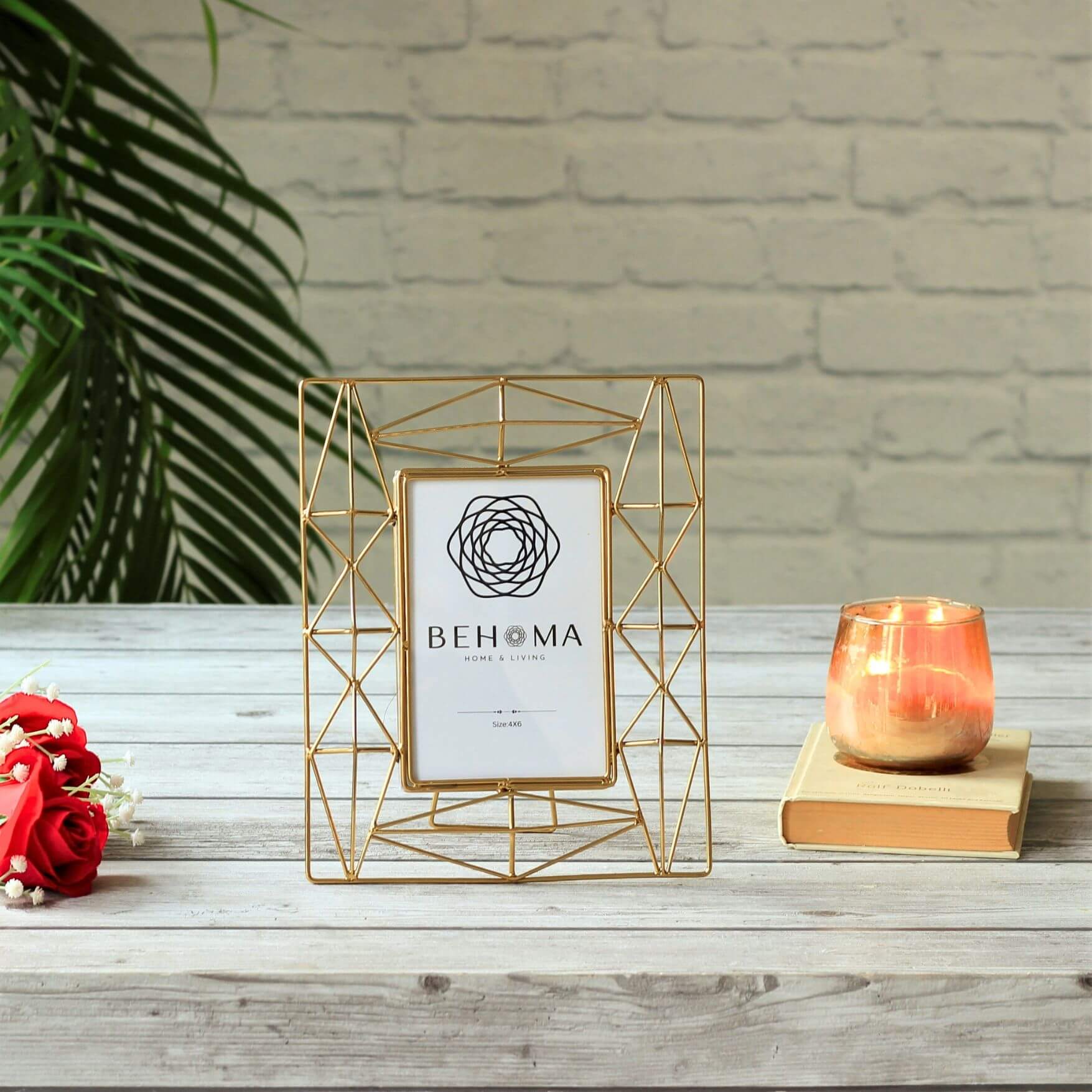 Modern Geometric Frame, 4x6 - Gold - Behoma