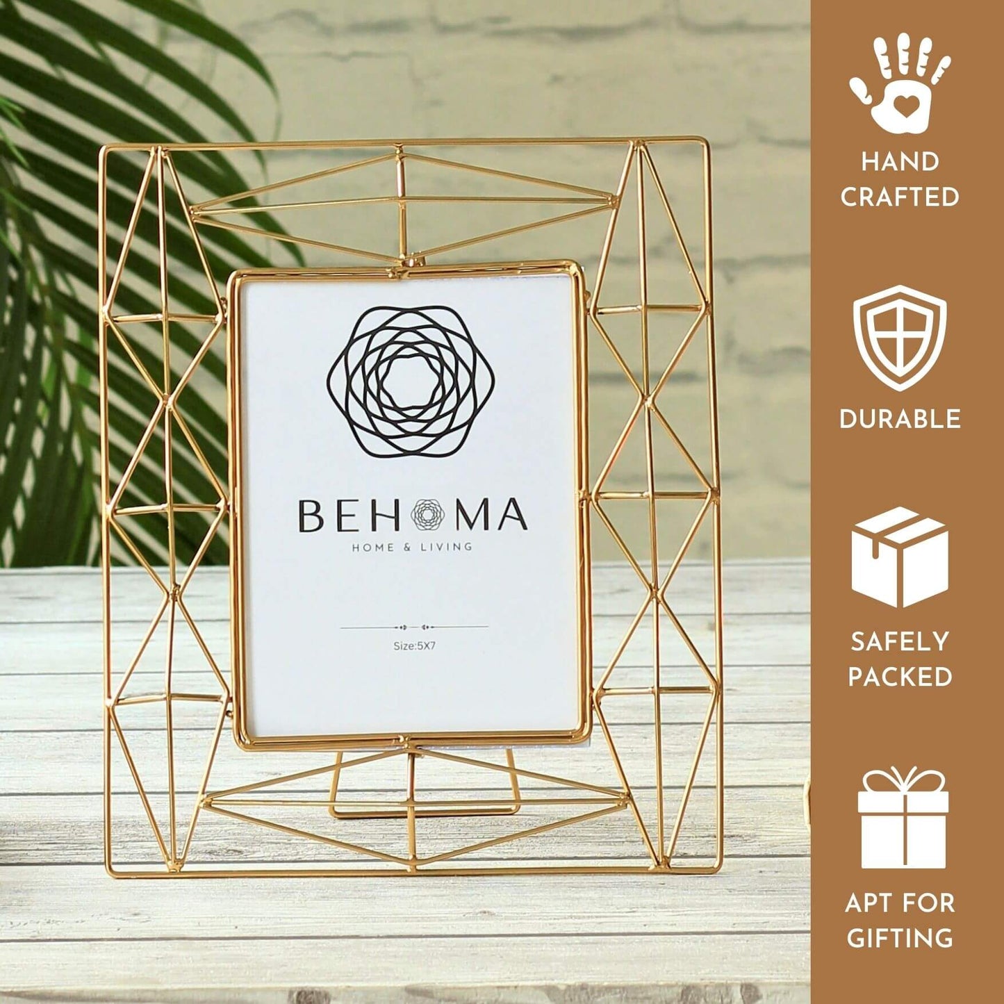 Modern Geometric Frame, 4x6 - Gold - Behoma