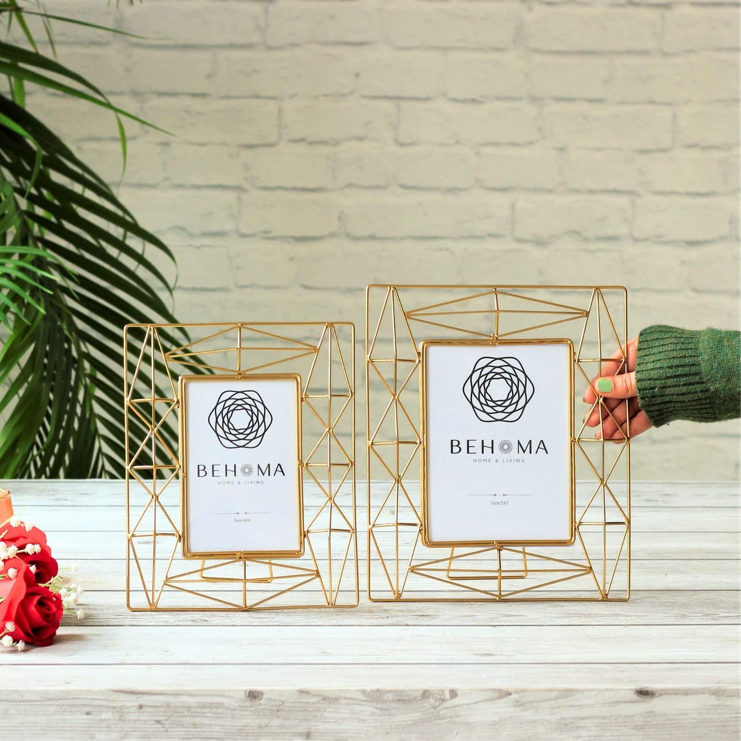 Modern Geometric Frame Set of 2, (4x6 & 5x7) - Behoma