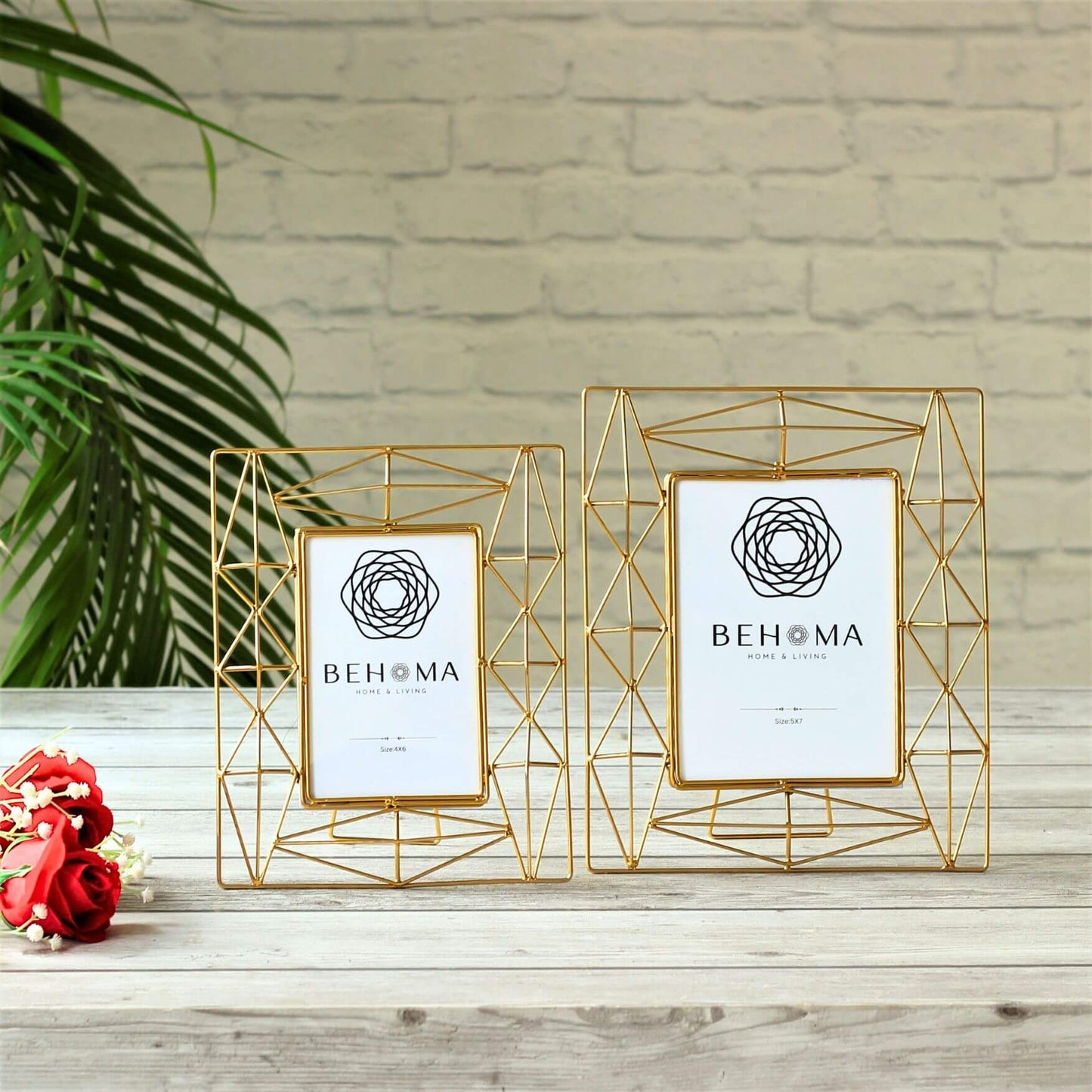 Modern Geometric Frame Set of 2, (4x6 & 5x7) - Behoma