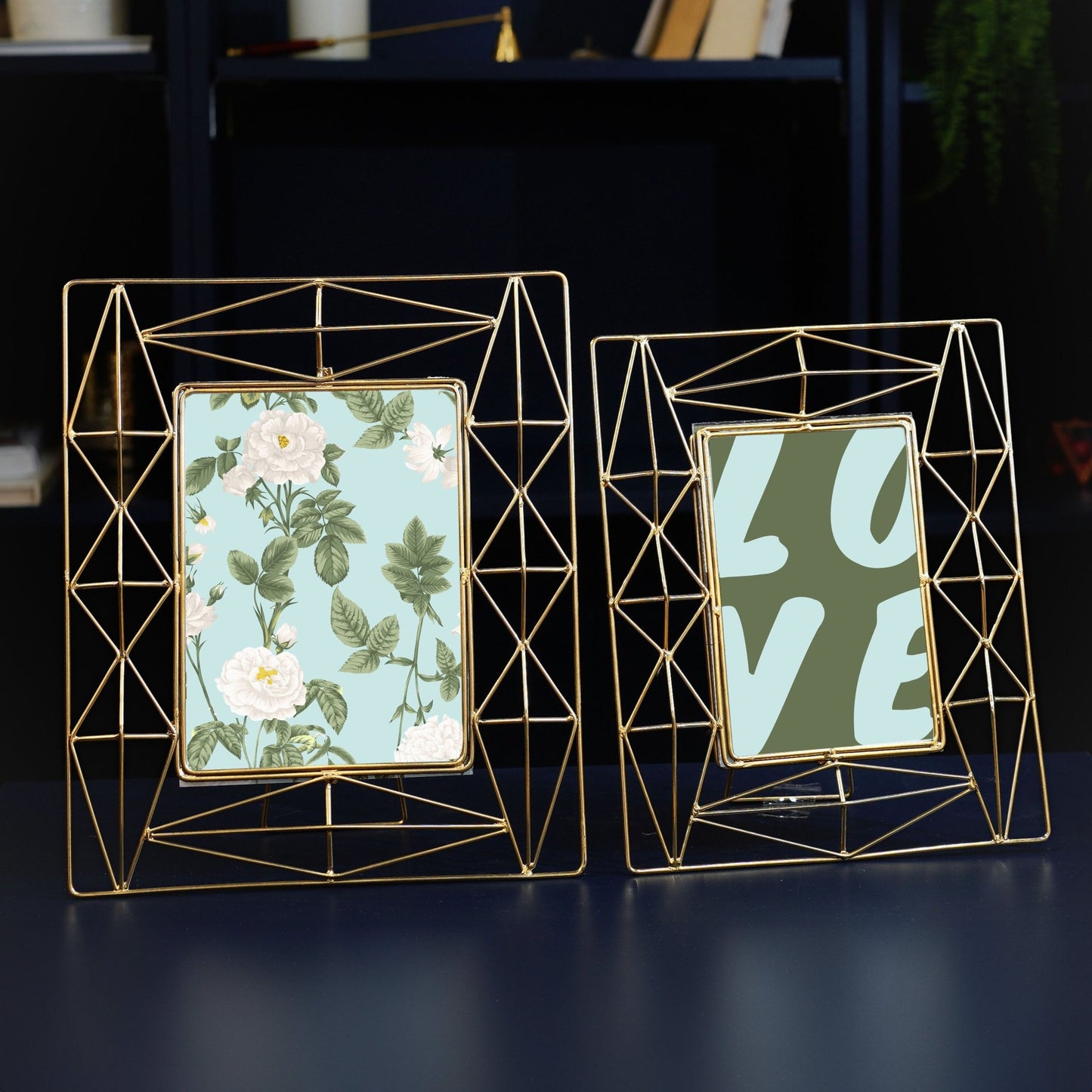 Modern Geometric Frame Set of 2, (4x6 & 5x7) - Behoma