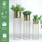 Modern Hammered Metal Planters With Tall Stands, Set Of 3 - Behoma