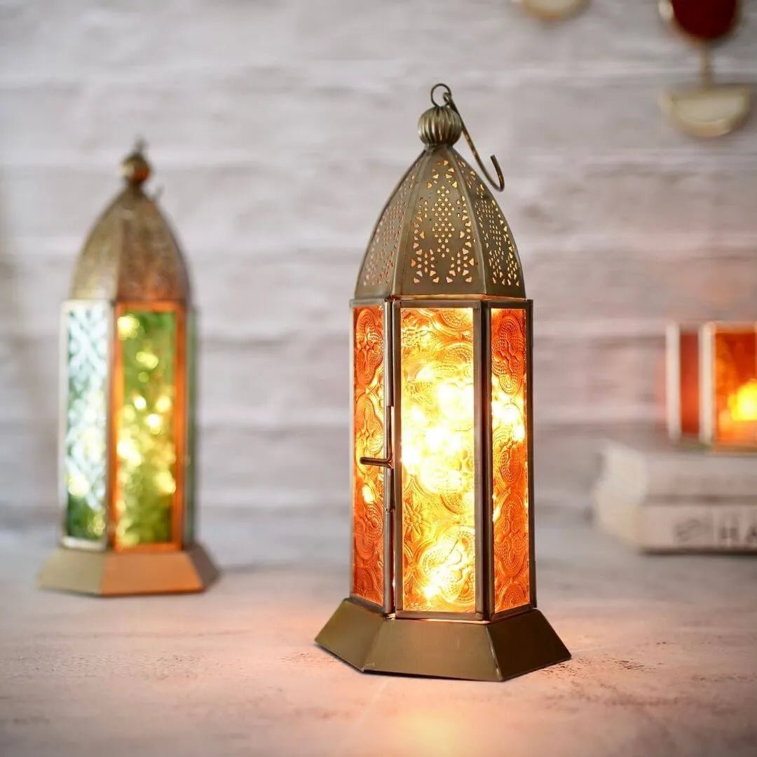 Moroccan Lanterns, Green - 9.2''X 4.1'' - Behoma