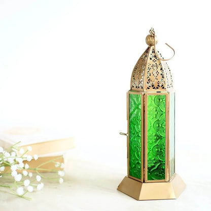 Moroccan Lanterns, Green - 9.2''X 4.1'' - Behoma