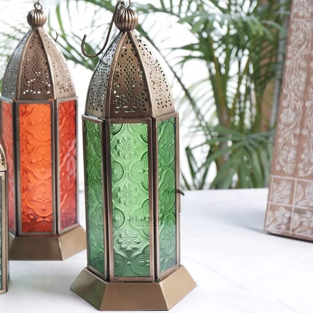 Moroccan Lanterns, Green - 9.2''X 4.1'' - Behoma