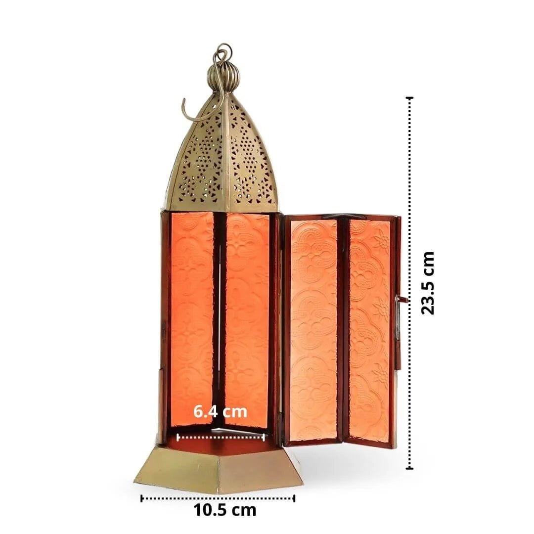 Moroccan Lanterns, Orange - 9.2''X 4.1'' - Behoma