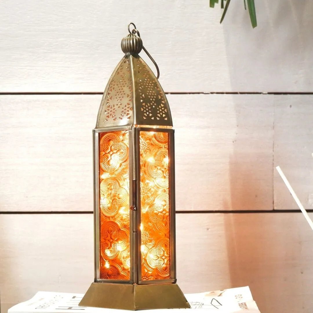 Moroccan Lanterns, Orange - 9.2''X 4.1'' - Behoma