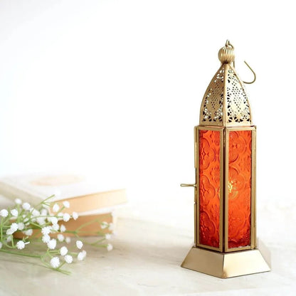 Moroccan Lanterns, Orange - 9.2''X 4.1'' - Behoma