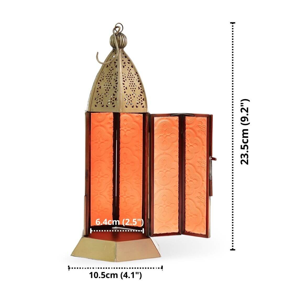 Moroccan Metal Lanterns, Set - 7.4''X 2.5'' - Behoma