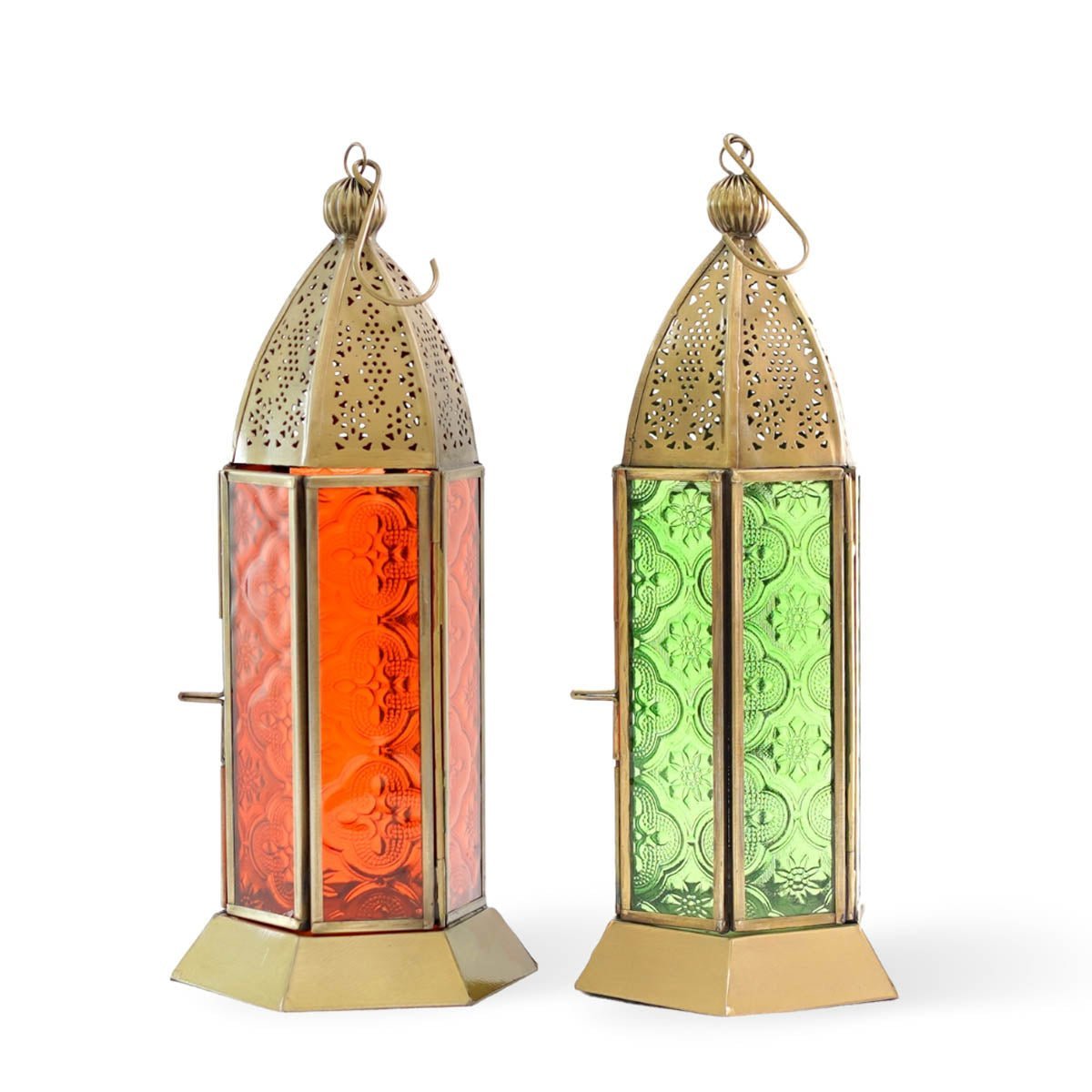 Moroccan Metal Lanterns, Set - 7.4''X 2.5'' - Behoma