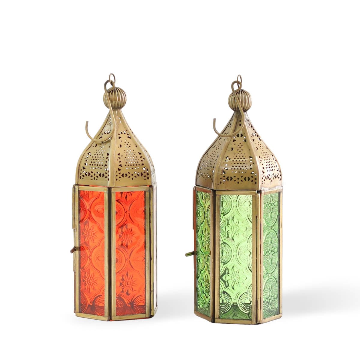 Moroccan Metal Lanterns Set - 9.2''X 4.1'' - Behoma