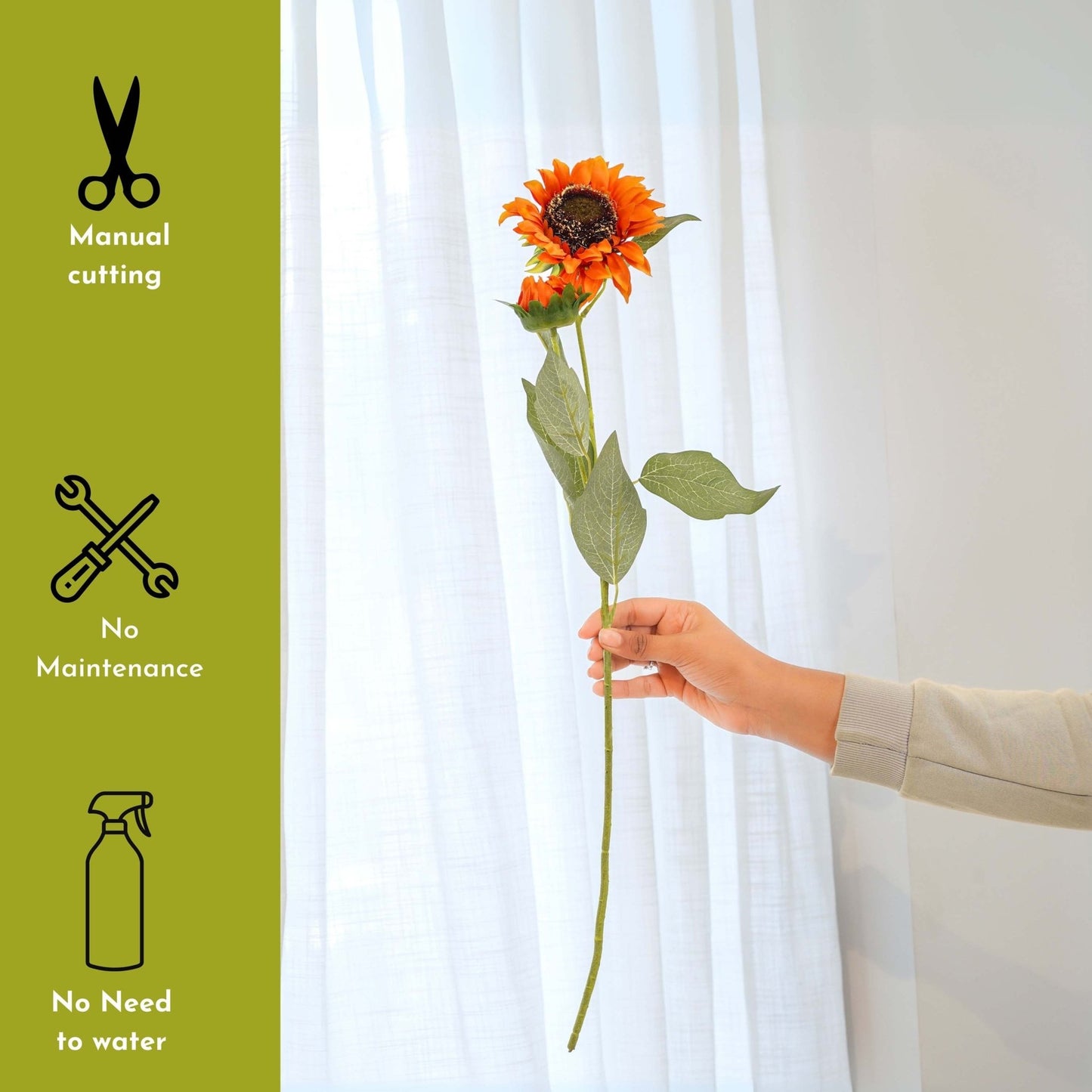 Orange Sunflower Stick (Faux Flower) - Behoma