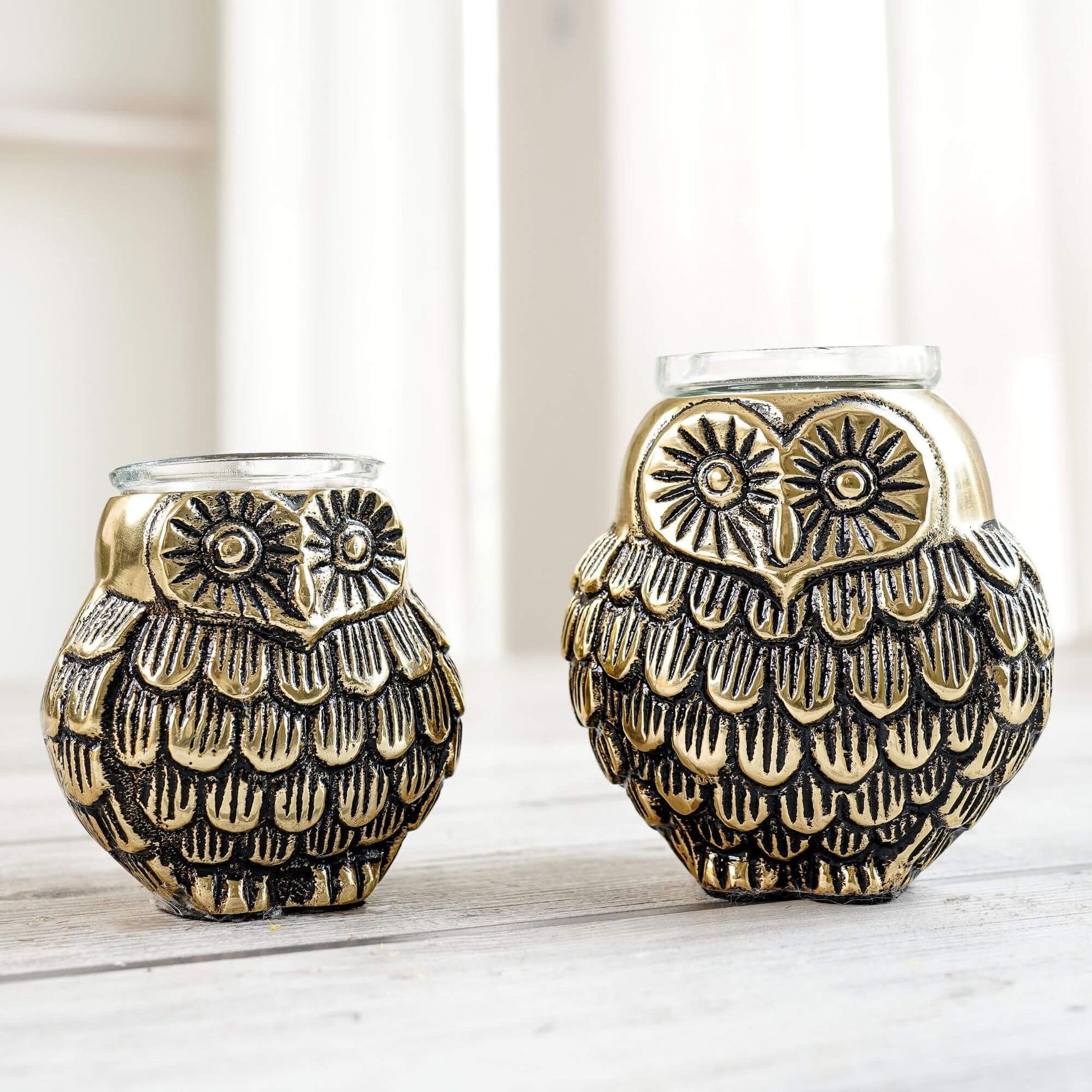 Owls Pair Candle Holder Set - Behoma