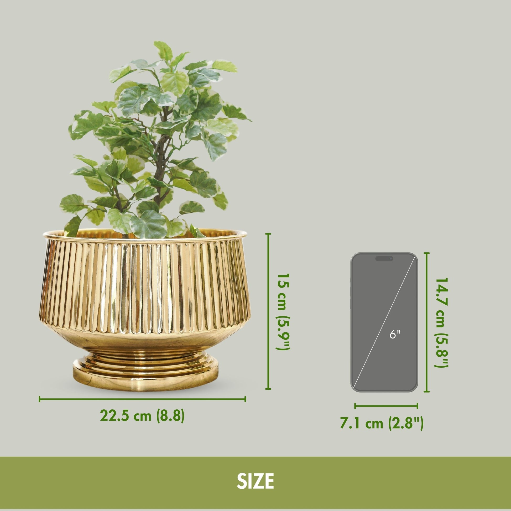 Pedestal Fluted Metal Planter - Behoma