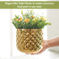 Pineapple Metal Planter, Gold - Behoma