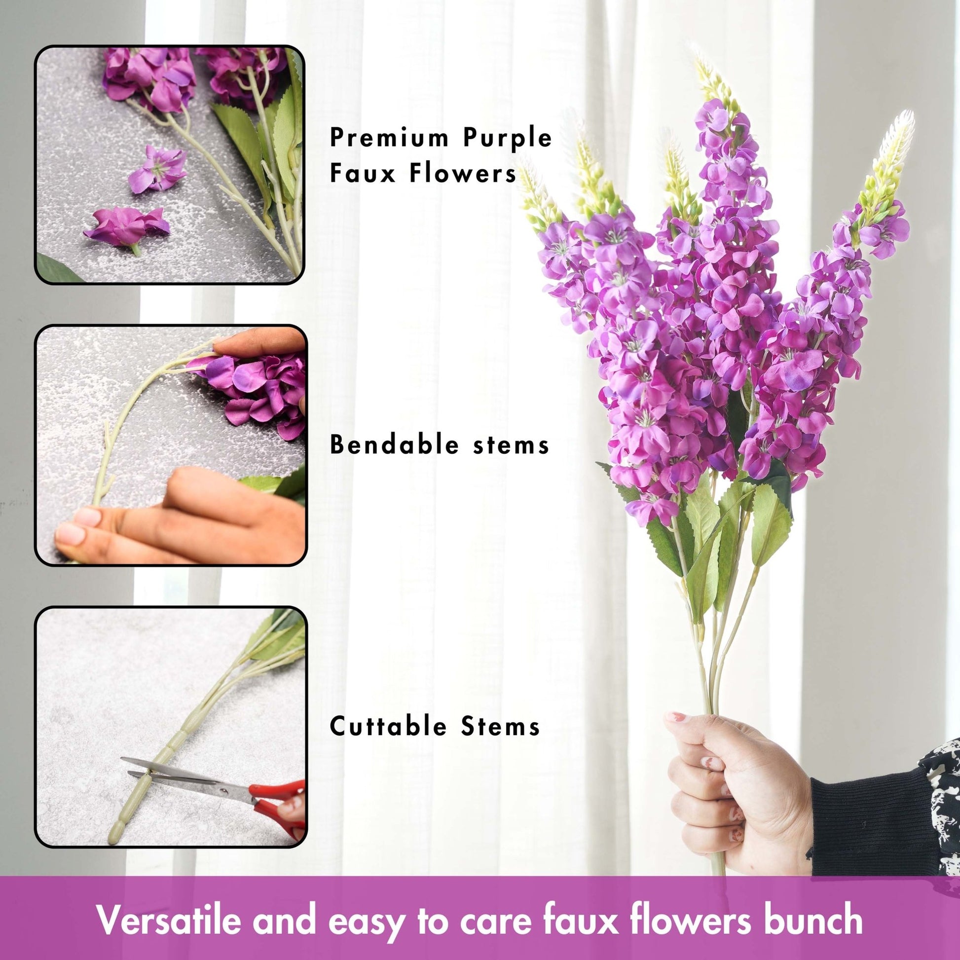 Purple Lupin, Bouquet (Faux Flowers) - Behoma