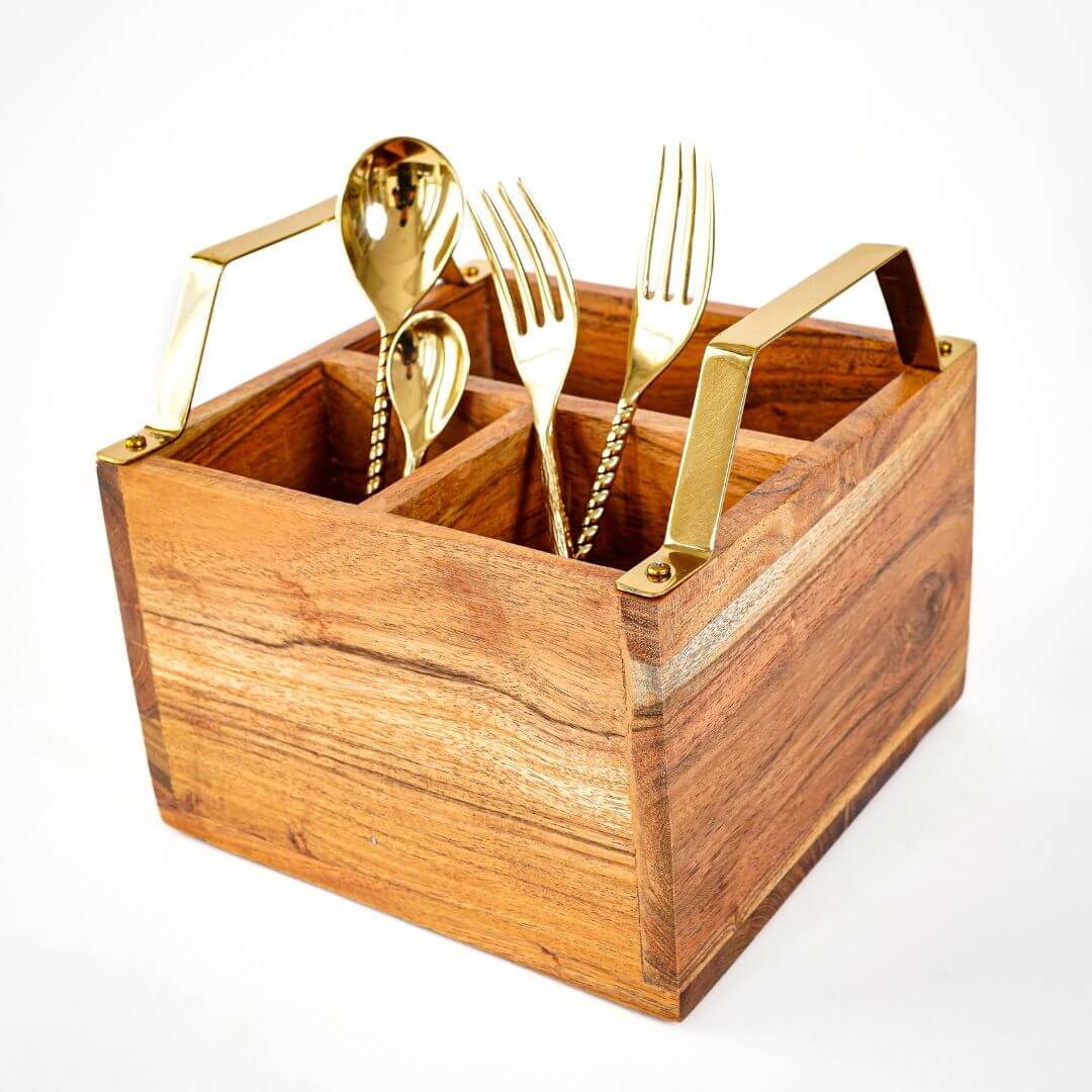 Wooden Cutlery Holder - Behoma