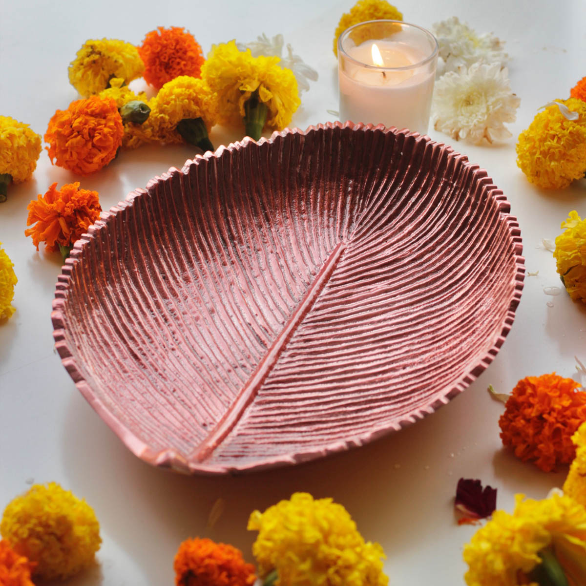 Leaf shaped platter, Copper 