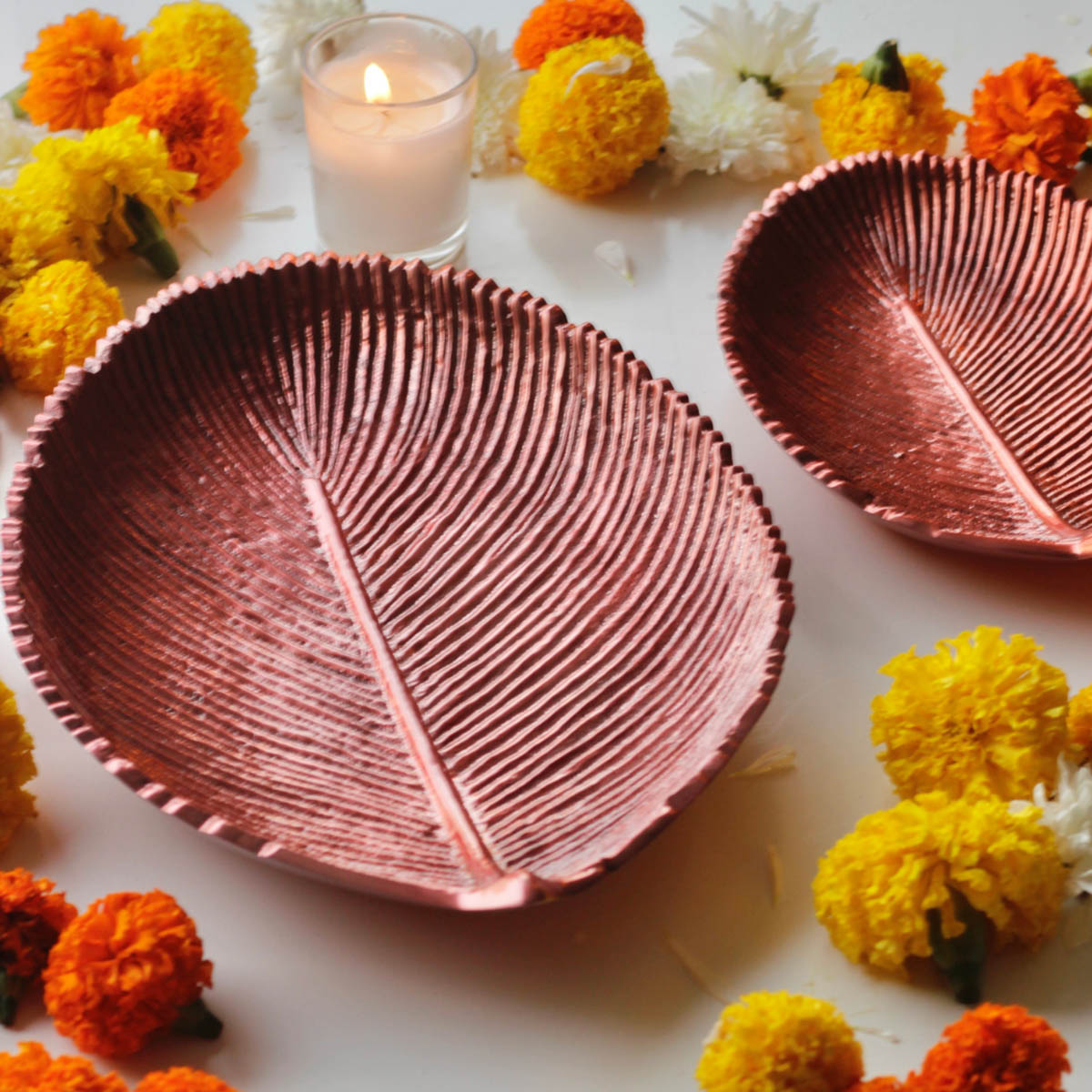 Leaf shaped platter, Copper 