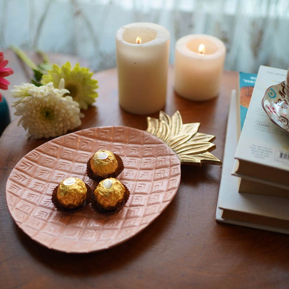 Pink, Pineapple Metal tray