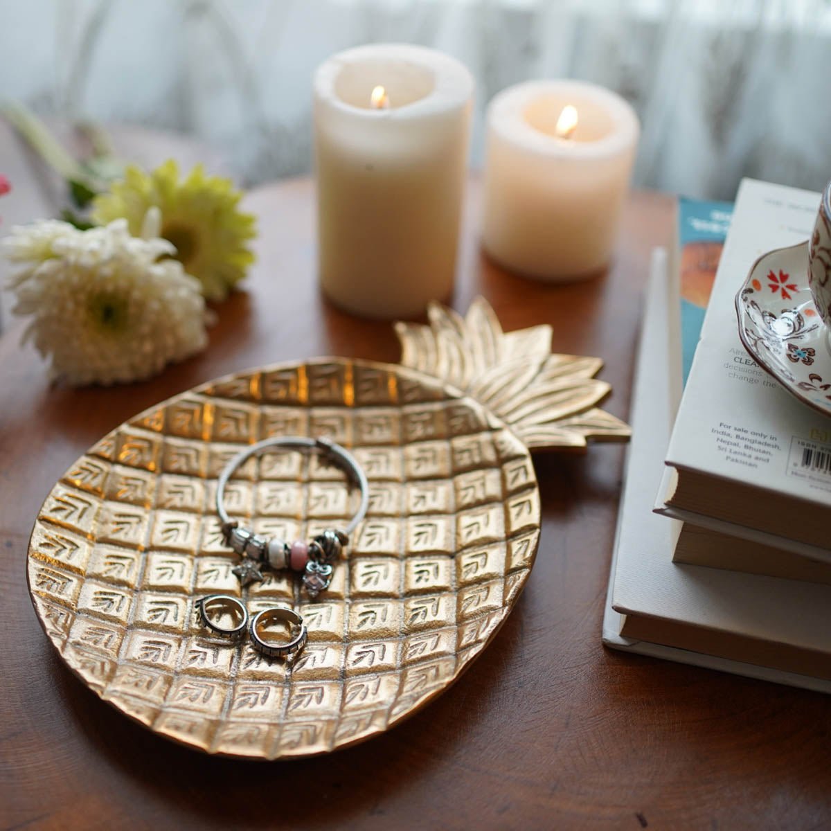 Pineapple Metal Tray, Gold - Behoma